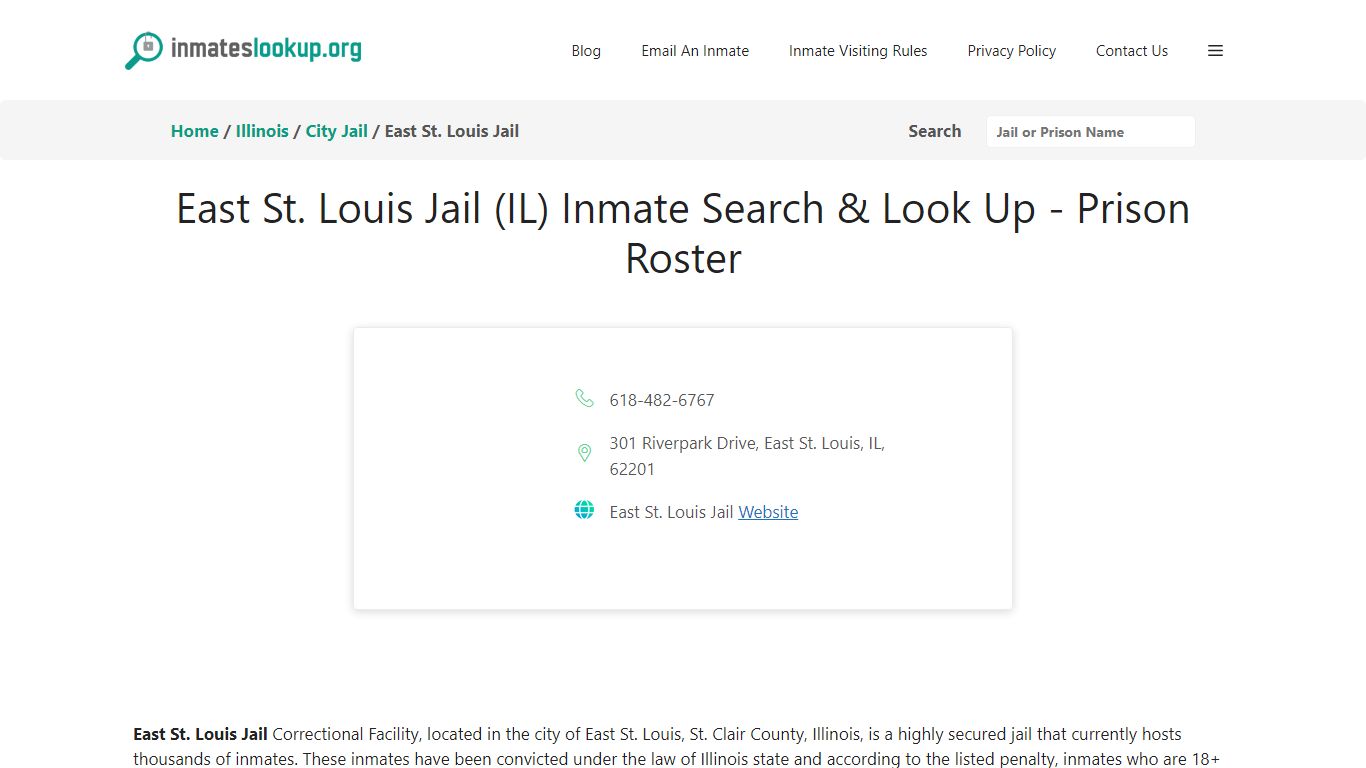 East St. Louis Jail (IL) Inmate Search & Look Up - Prison Roster